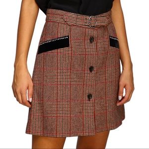 🚫SOLD {Miu Miu} NWT Red Check Wool Skirt